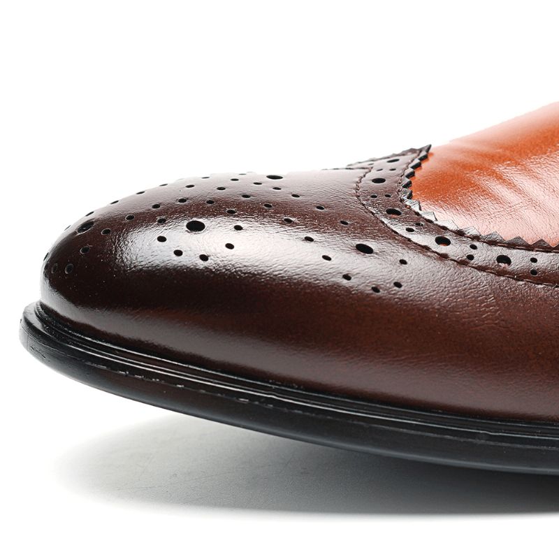 Mænd Brogue Udskåret Casual Business Office Læder Oxfords