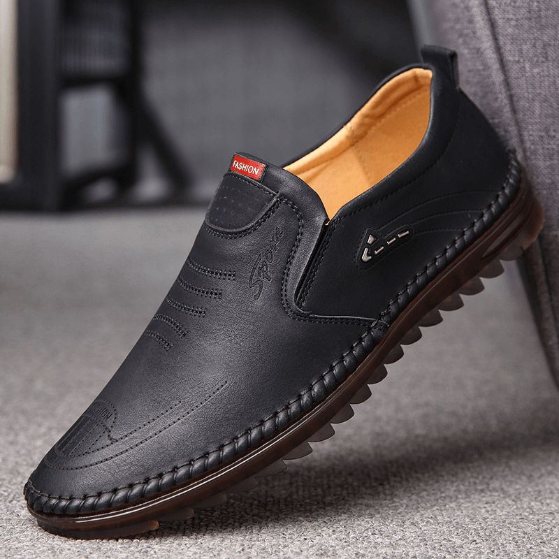 Mænd Microfiber Læder Skridsikker Blød Sål Casual Business Loafers