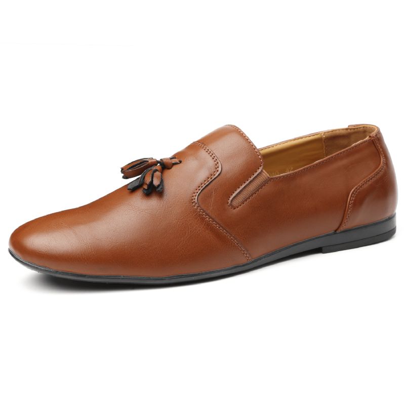 Menico Mænd Skridsikker Kvast Dekoration Slip On Casual Læder Oxfords