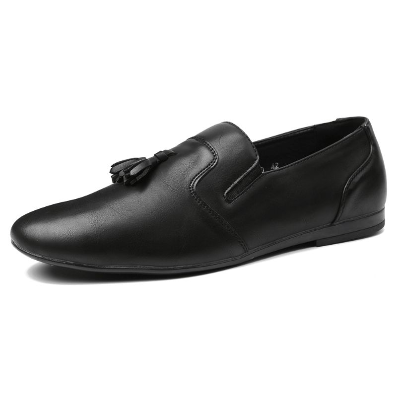 Menico Mænd Skridsikker Kvast Dekoration Slip On Casual Læder Oxfords