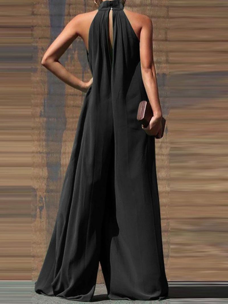 Ærmeløs Halter Solid Casual Jumpsuit