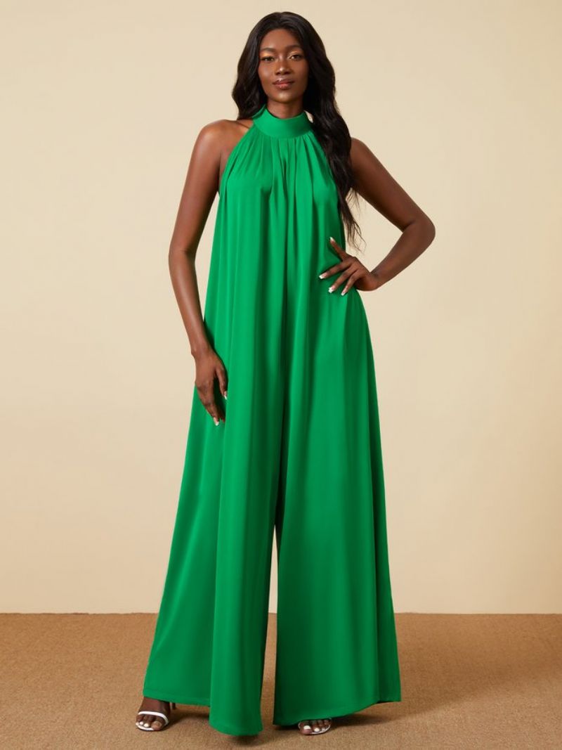 Ærmeløs Halter Solid Casual Jumpsuit