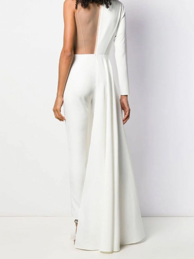 V-Hals Paneleret Skede Elegant Jumpsuit