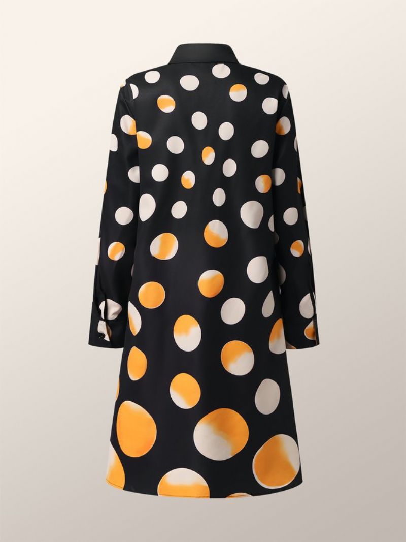 Urban Skjorte Krave Polka Dots Midi Kjole