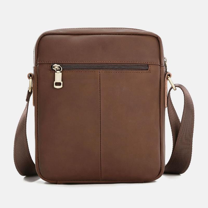 Ægte Læder Til Mænd Stor Kapacitet Vintage Afslappet 6.5 Tommer Telefontaske Crossbody-Taske Skuldertaske Messenger Briefcase