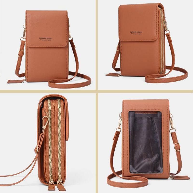 Kvinder 6.5 Tommer Touch Screen Taske Rfid Clutch Taske Kort Taske Stor Kapacitet Multi-Pocket Crossbody Telefon Taske