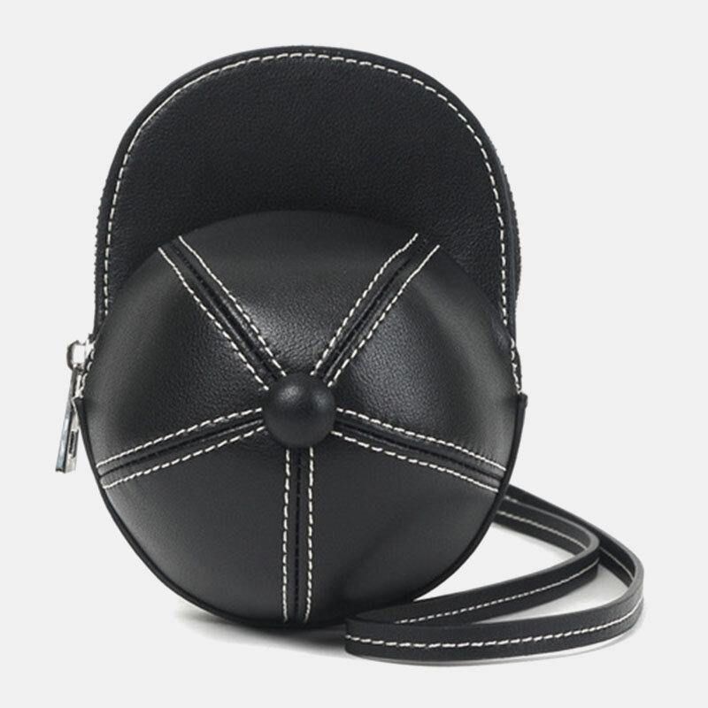 Kvinder Imiteret Læder Baseballhat Form Causl Creative Skuldertaske Crossbody Taske