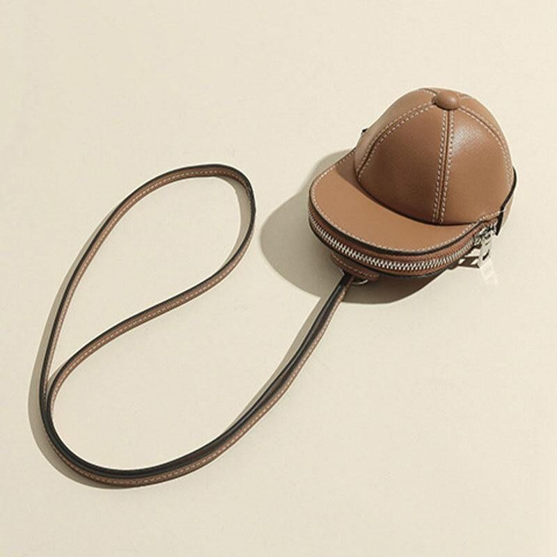 Kvinder Imiteret Læder Baseballhat Form Causl Creative Skuldertaske Crossbody Taske