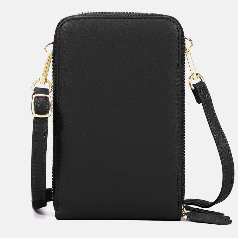 Kvinder Imiteret Læder Casual Sød Sort Kat Og Stribemønster Justerbar Skuldertaske Crossbody Taske