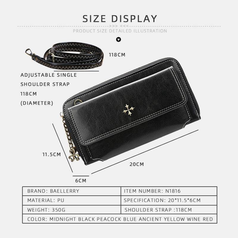 Kvinder Pu Læder Cross Flower Tassel Stor Kapacitet Multi-Card Slot Telefontaske Crossbody Bag Skuldertaske