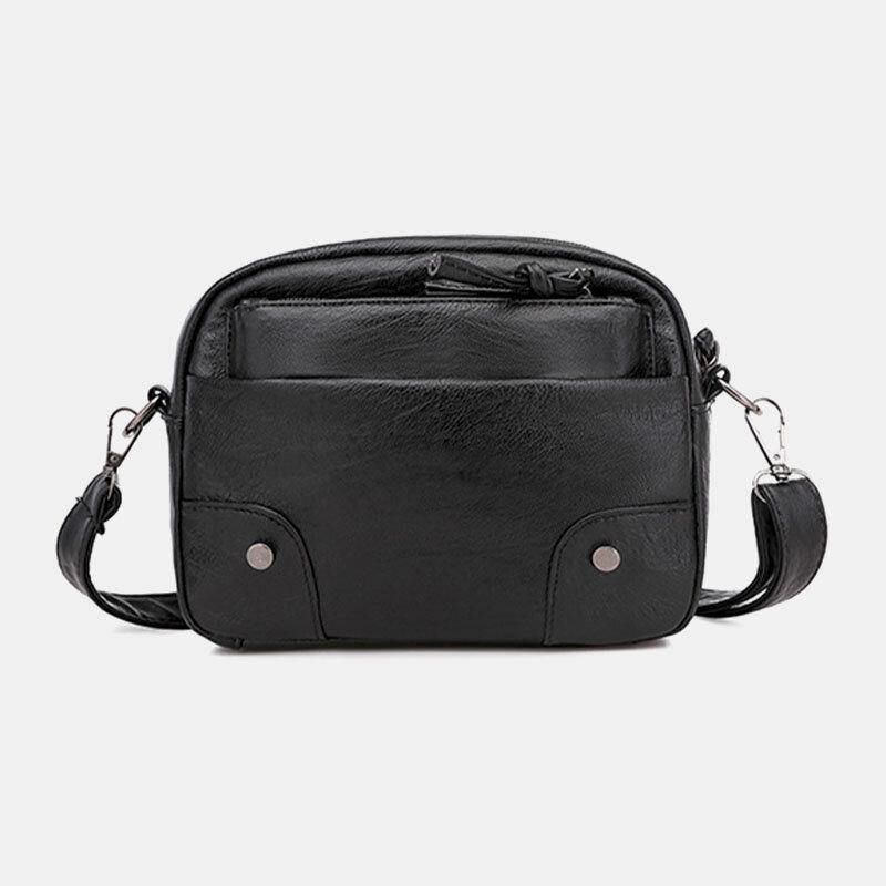 Kvinder Pu Læder Multi-Lomme Retro Mode 6.3 Tommer Telefontaske Blød Crossbody Tasker Skuldertaske