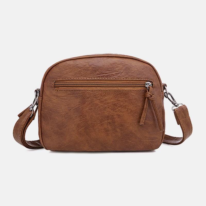 Kvinder Pu Læder Multi-Lomme Retro Mode 6.3 Tommer Telefontaske Blød Crossbody Tasker Skuldertaske