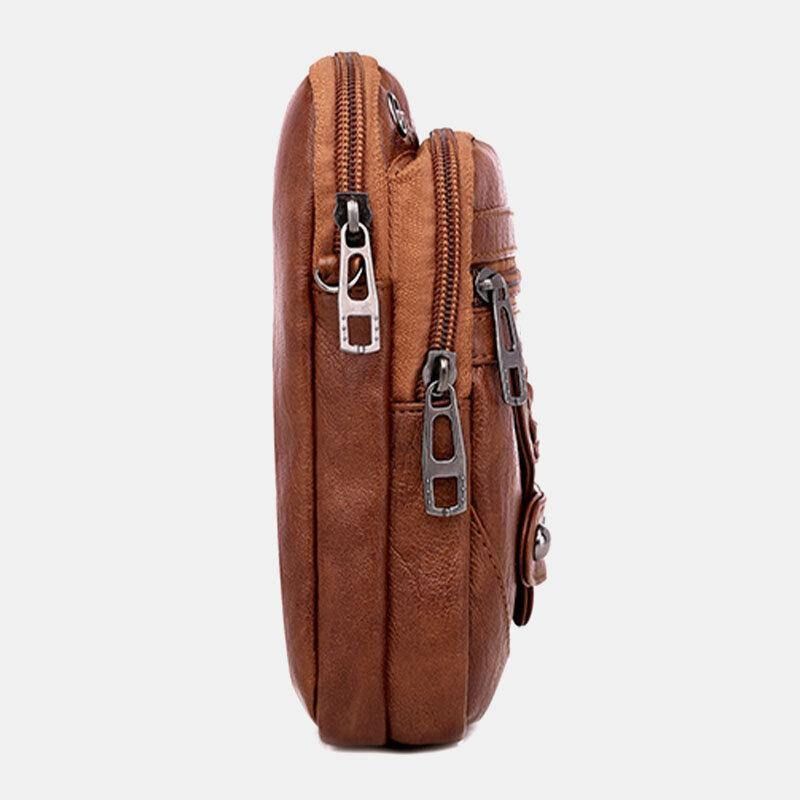 Kvinder Pu Læder Nitte Øretelefon Hul Retro 6.3 Tommer Telefontaske Crossbody Tasker Skuldertaske