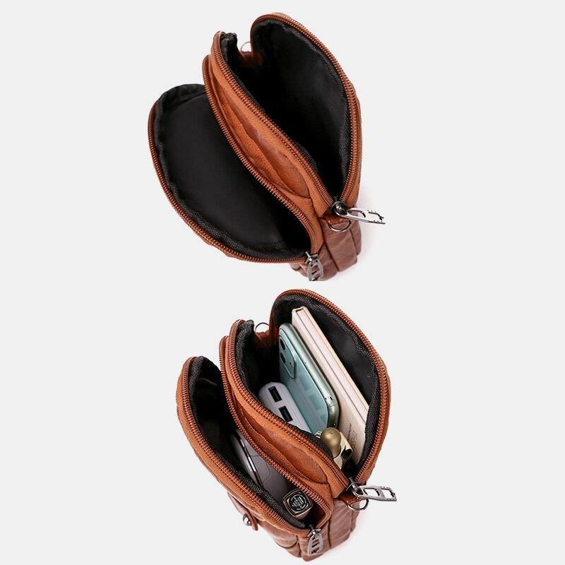 Kvinder Pu Læder Nitte Øretelefon Hul Retro 6.3 Tommer Telefontaske Crossbody Tasker Skuldertaske