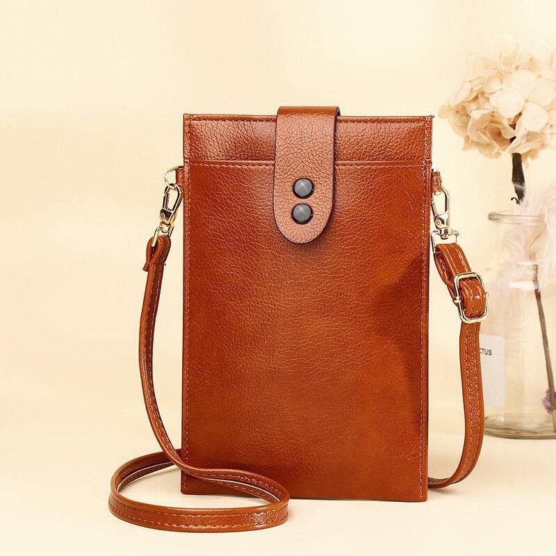 Kvinder Pu Læder Retro 6.3 Tommer Telefontaske Mini Multi-Card Slot Crossbody Tasker Skuldertaske