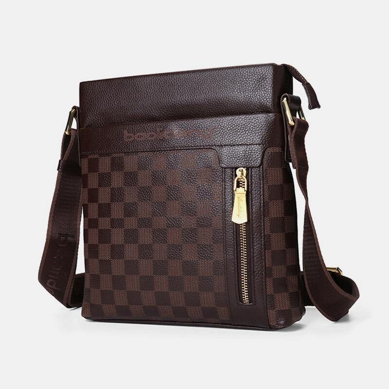 Mænd Ægte Læder Ko Læder Anti-Tyveri Crossbody Taske Skuldertaske