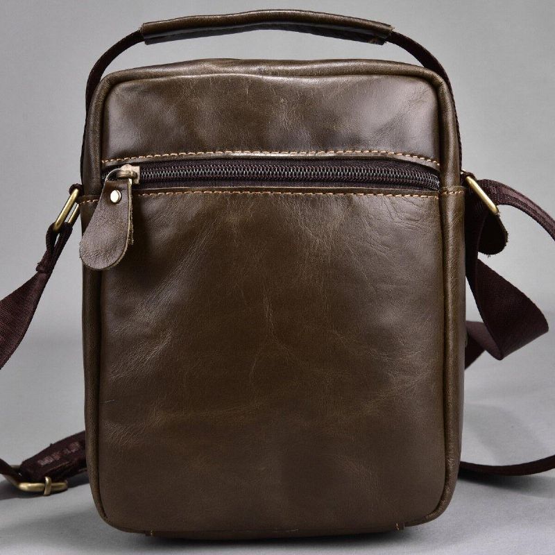 Mænd Ægte Læder Multi-Lomme Vintage 6.3 Tommer Telefontaske Crossbody Tasker Skuldertaske Håndtaske