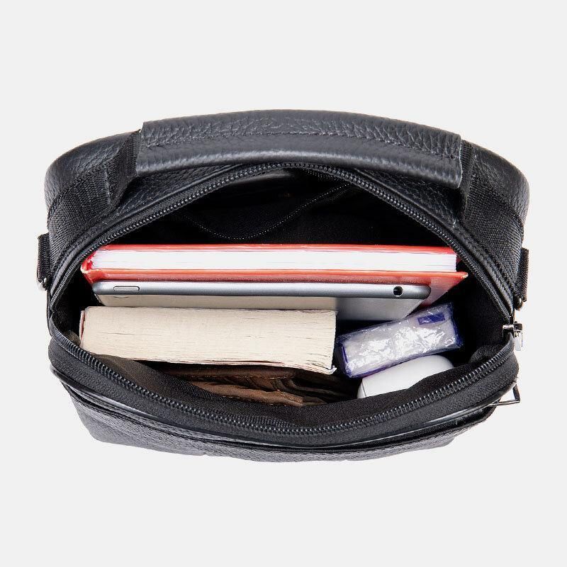 Mænd Ægte Læder Retro Business Lodret Håndtaske Crossbody Taske