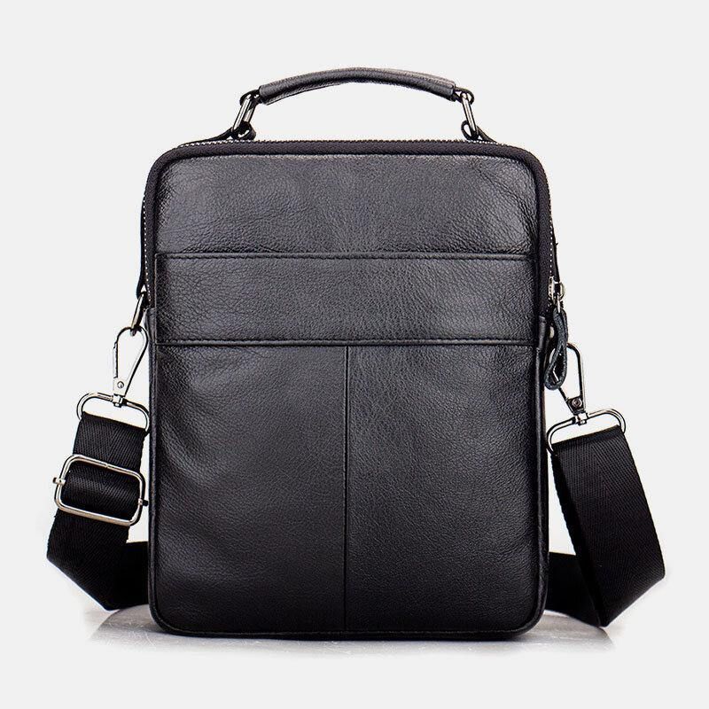 Mænd Ægte Læder Retro Business Læder Skuldertaske Crossbody Taske