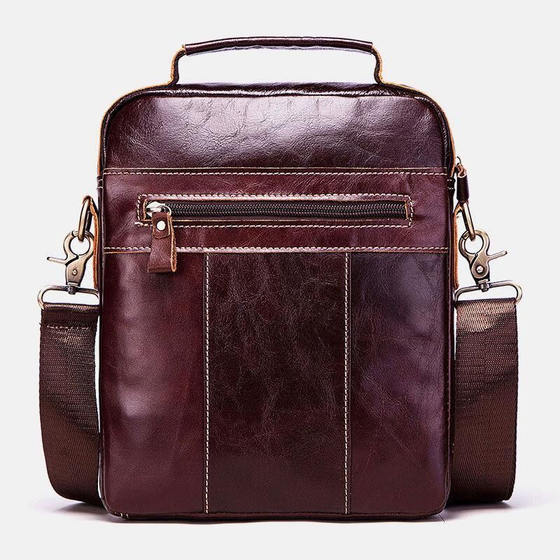 Mænd Ægte Læder Retro Multifunktion Multi-Lommer Multi-Layers Crossbody Taske