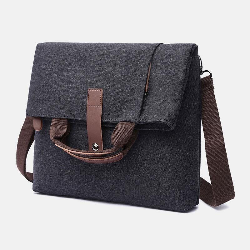 Mænd Canvas Anti-Tyveri Vandafvisende Vintage Messenger Bag Skuldertaske Crossbody Bag Håndtaske