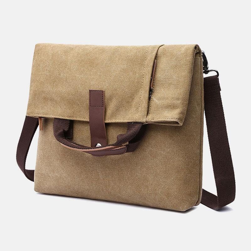 Mænd Canvas Anti-Tyveri Vandafvisende Vintage Messenger Bag Skuldertaske Crossbody Bag Håndtaske