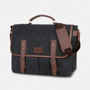 Mænd Canvas Multi-Pocket Slid-Resistent Vintage Business Messenger Bag Laptop Taske Crossbody Taske Håndtaske