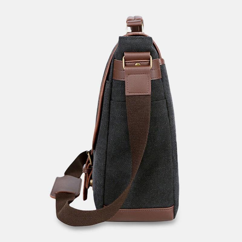 Mænd Canvas Multi-Pocket Slid-Resistent Vintage Business Messenger Bag Laptop Taske Crossbody Taske Håndtaske