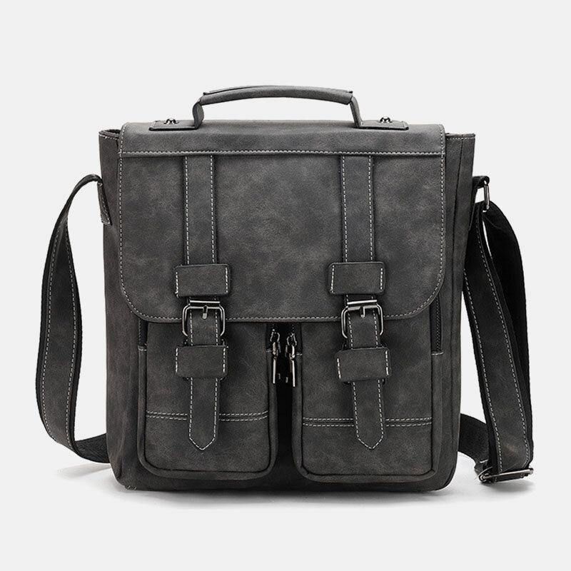 Mænd Imiteret Læder Retro Multi-Lomme Multifunktion Crossbody Taske Skuldertaske Rejsetaske