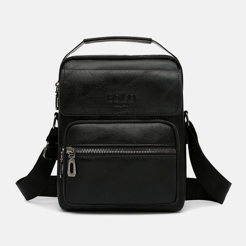 Mænd Pu-Læder Multi-Lomme Anti-Tyveri Messenger Bag Crossbody Tasker Skuldertaske Håndtaske Briefcase