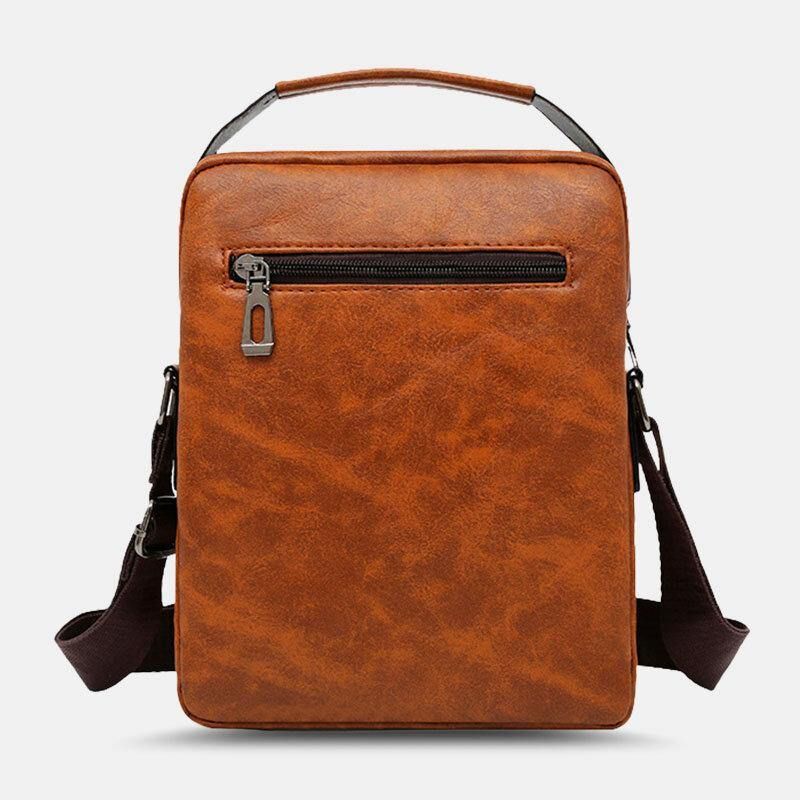 Mænd Pu-Læder Multi-Lomme Anti-Tyveri Messenger Bag Crossbody Tasker Skuldertaske Håndtaske Briefcase