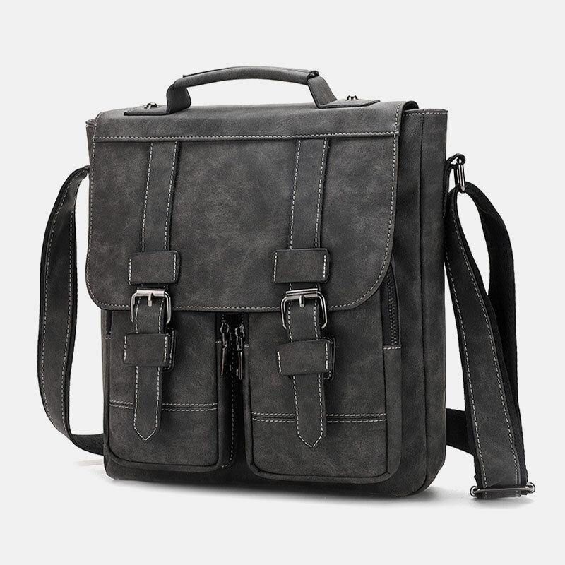 Mænd Pu-Læder Multi-Lommer Vintage Casual Vandtæt Åndbar Crossbody Tasker Skuldertasker