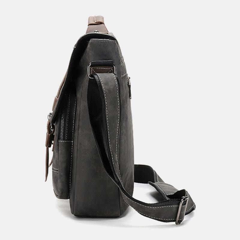 Mænd Pu-Læder Multi-Lommer Vintage Casual Vandtæt Åndbar Crossbody Tasker Skuldertasker