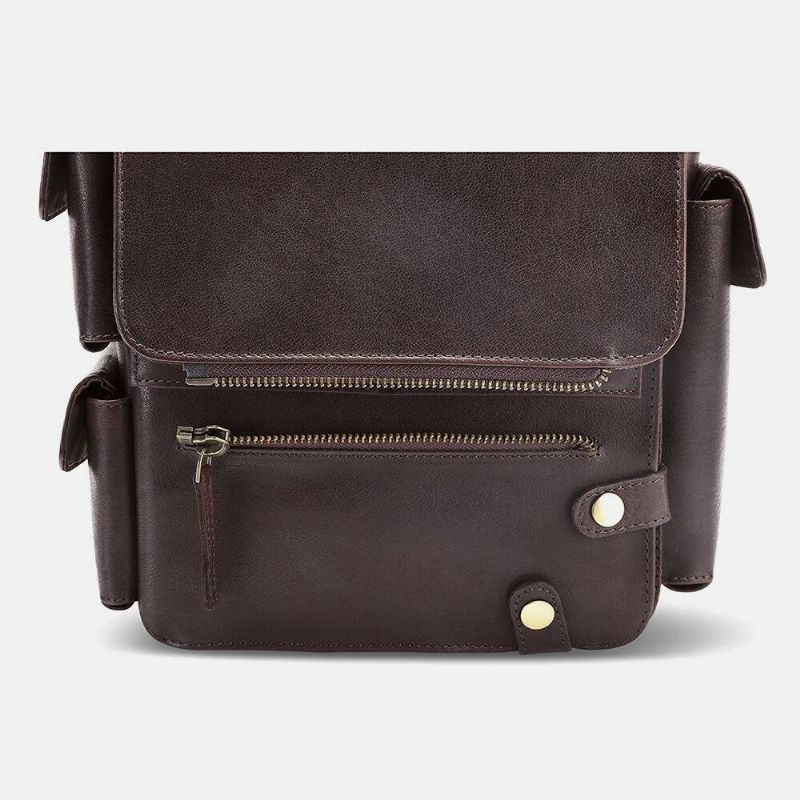 Mænd Pu-Læder Vintage Business Multifunktion Multi-Card Slots Multi-Lommer Crossbody Bag Skuldertaske