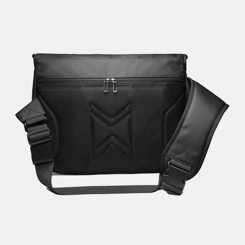 Mænd Pvc Vandtæt Crossbody Taske Med Stor Kapacitet Multifunktion 15.6 Tommer Bærbar Dokumentmappe Messenger Skuldertaske