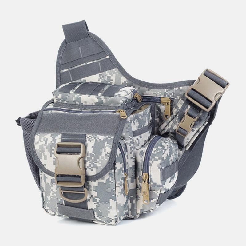 Unisex Oxford Cloth Taktisk Camouflage Udendørs Spil Ridning Multi-Bær Sadeltaske Crossbody Taske Taljetaske Rygsæk