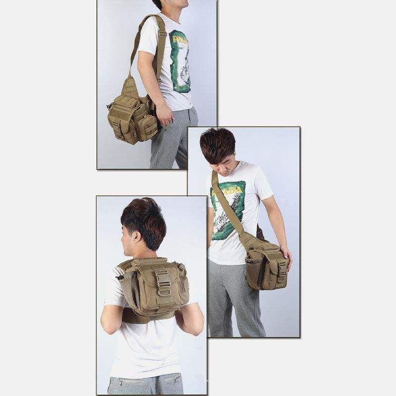 Unisex Oxford Cloth Taktisk Camouflage Udendørs Spil Ridning Multi-Bær Sadeltaske Crossbody Taske Taljetaske Rygsæk