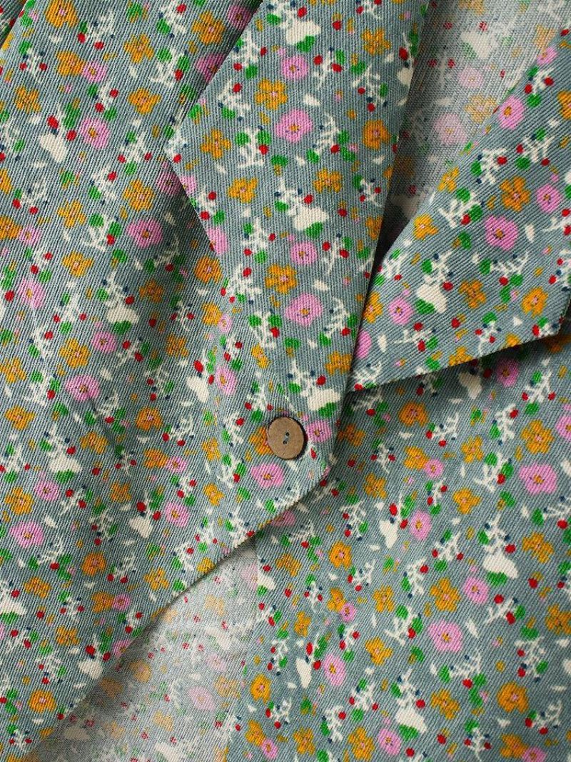 Bohemian Floral Print 3/4 Længde Ærmer Casual Jakke Til Kvinder