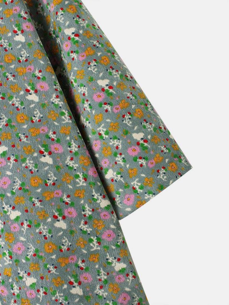 Bohemian Floral Print 3/4 Længde Ærmer Casual Jakke Til Kvinder