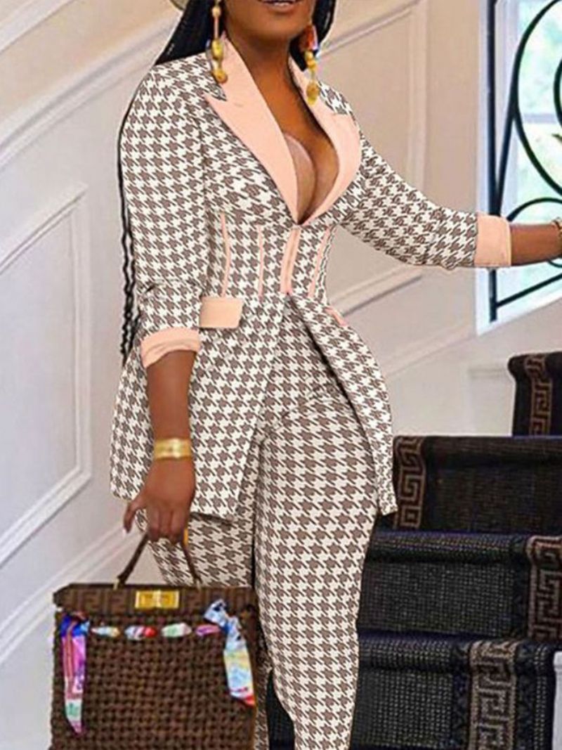 Houndstooth Regular Fit Vintage Blazer