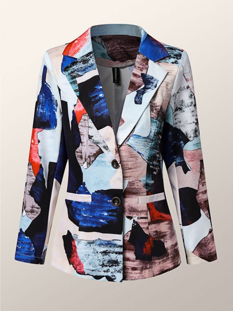 Langærmet Urban Lapel Collar Colorblock Blazer