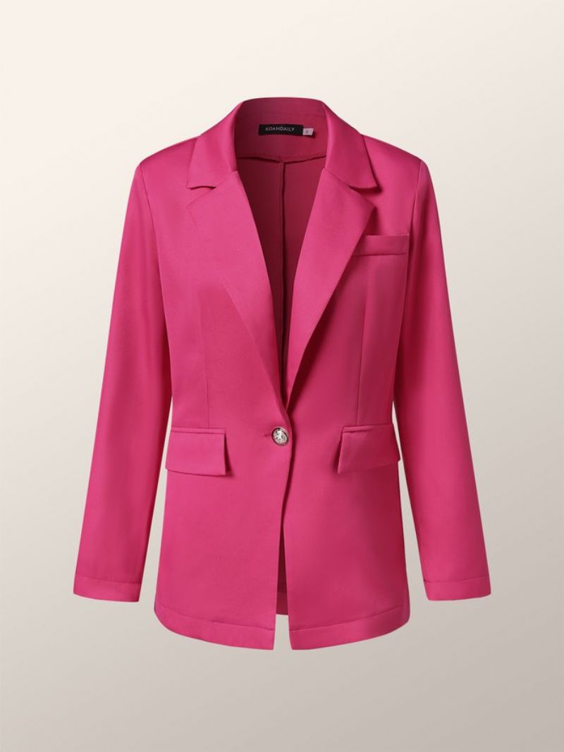 Rose Rød Langærmet Plain Elegant Regular Fit Blazer