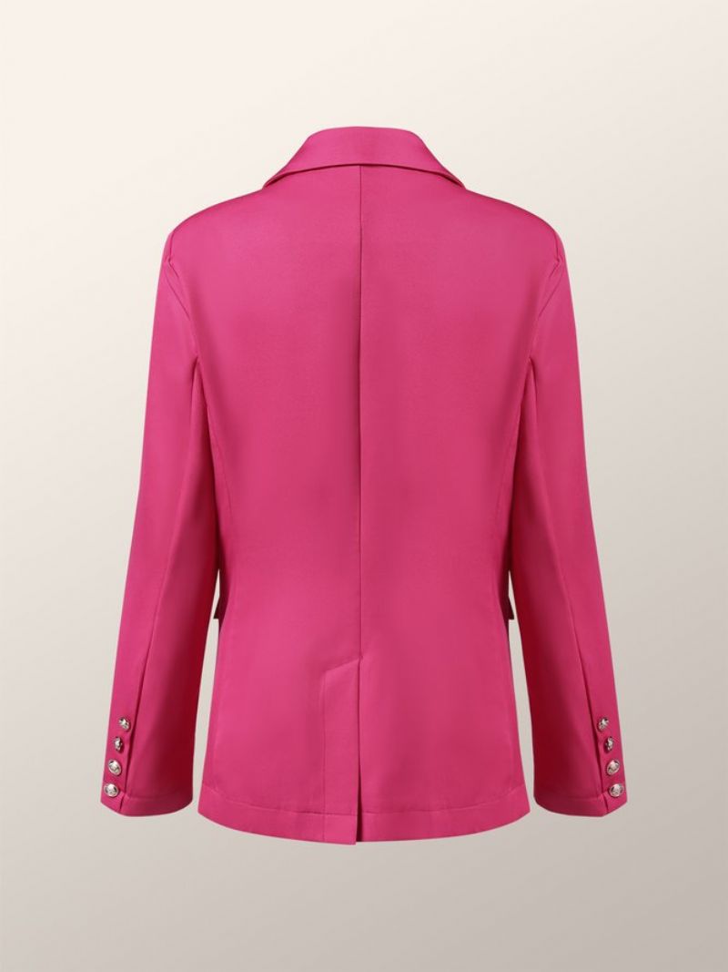 Rose Rød Langærmet Plain Elegant Regular Fit Blazer