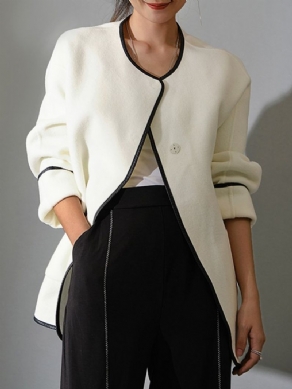 Urban Crew Neck Color Block Loose Jacket