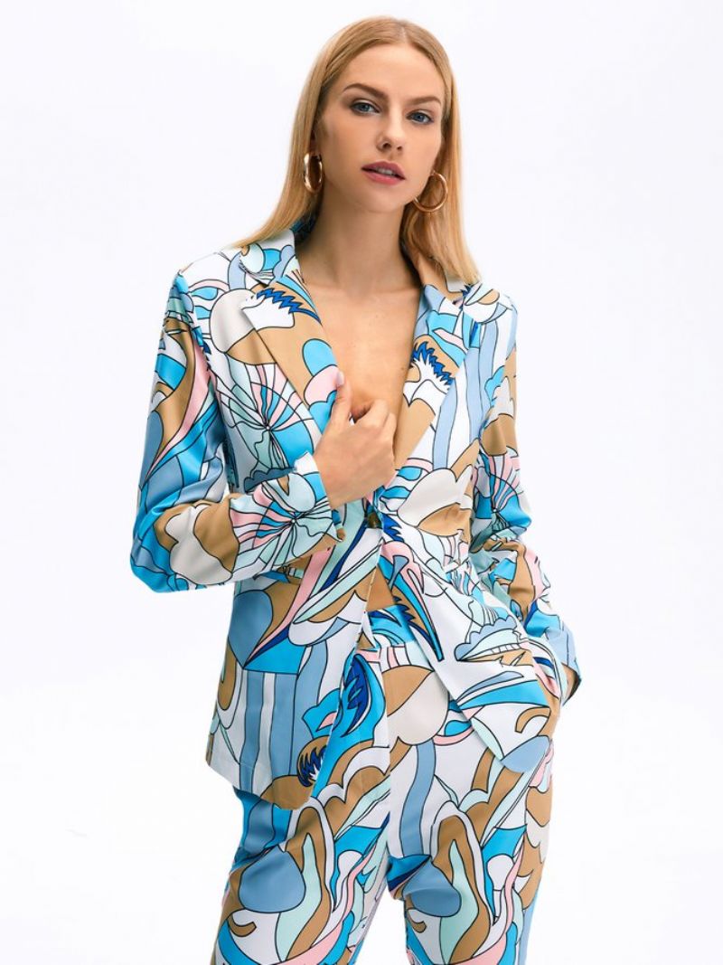 Work Abstract Printed Elegant Blazer