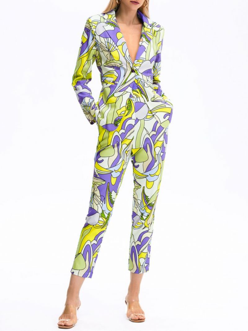 Work Abstract Printed Elegant Blazer