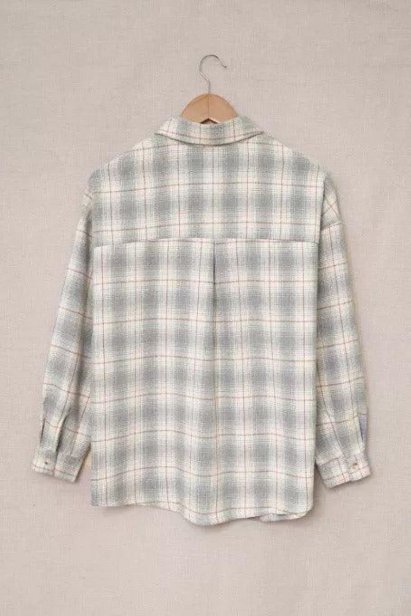 Æske Plisseret Plaid Button Down Skjorte