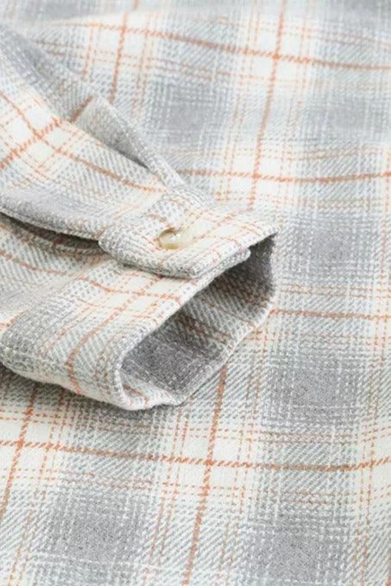 Æske Plisseret Plaid Button Down Skjorte