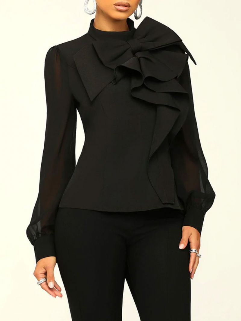 Almindelig Elegant Buebluse Med Standkrave