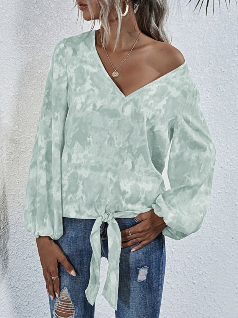 Casual V-Hals Dip-Dyed Shift Top